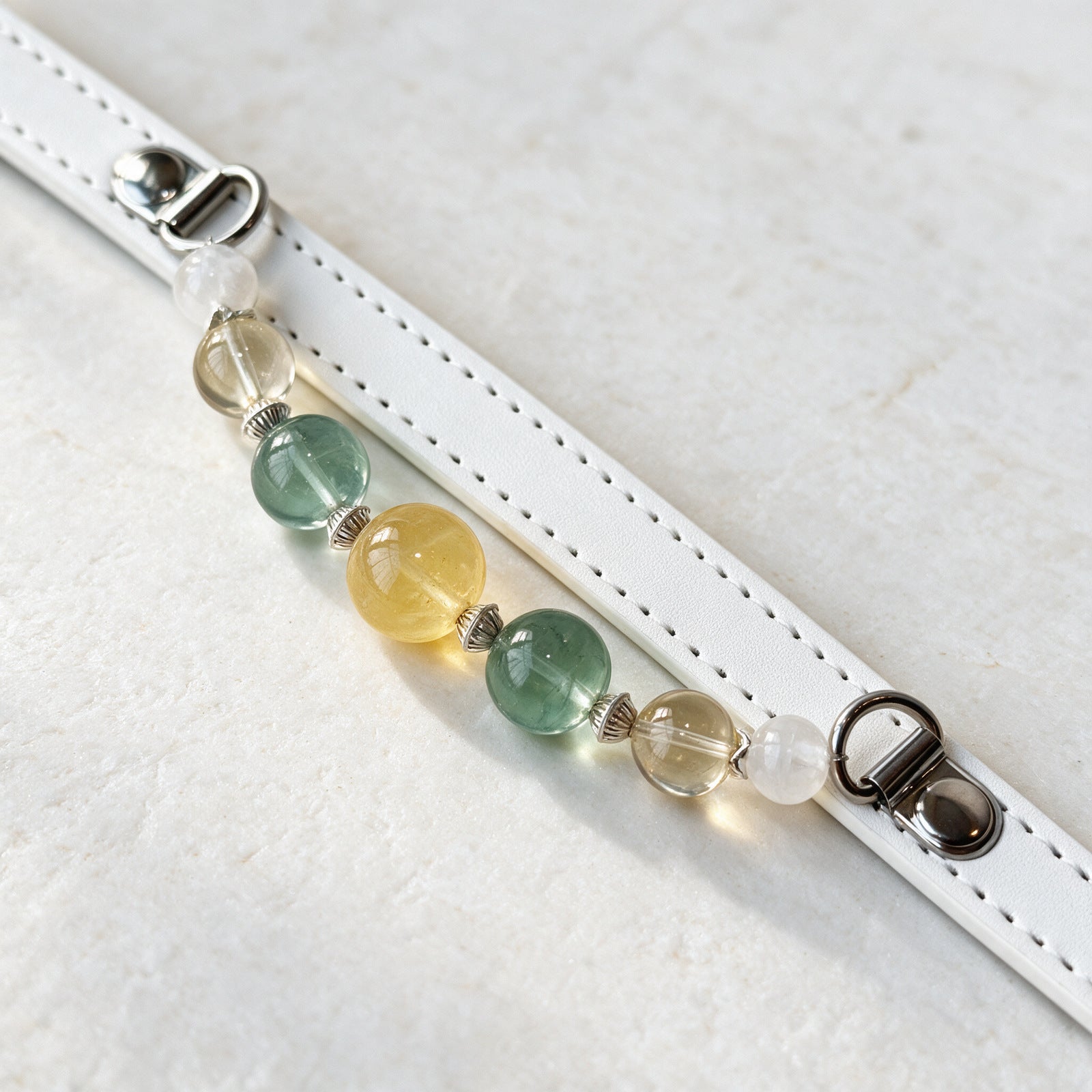 A close view of the Golden Meadow beads and fittings