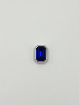 Blue rectangle removable decorative charm, sold individually.