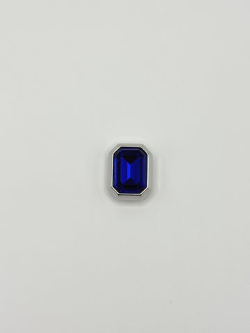 Blue rectangle removable decorative charm, sold individually.