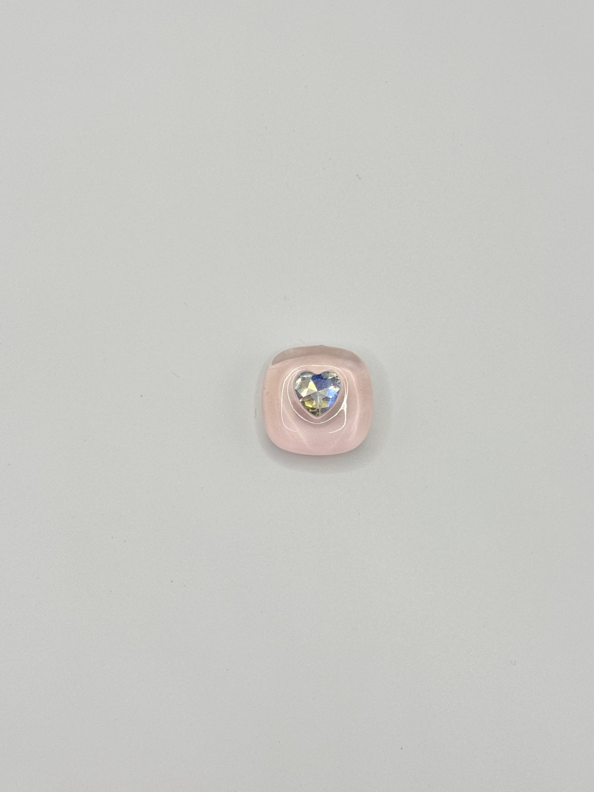 Pink square removable decorative charm, sold individually.
