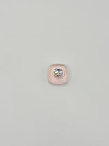 Pink square removable decorative charm, sold individually.