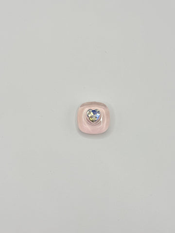 Pink square removable decorative charm, sold individually.
