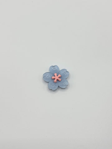 Blue flower removable decorative charm, sold individually.