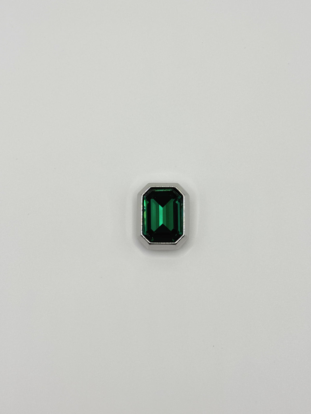 Green rectangle removable decorative charm, sold individually.