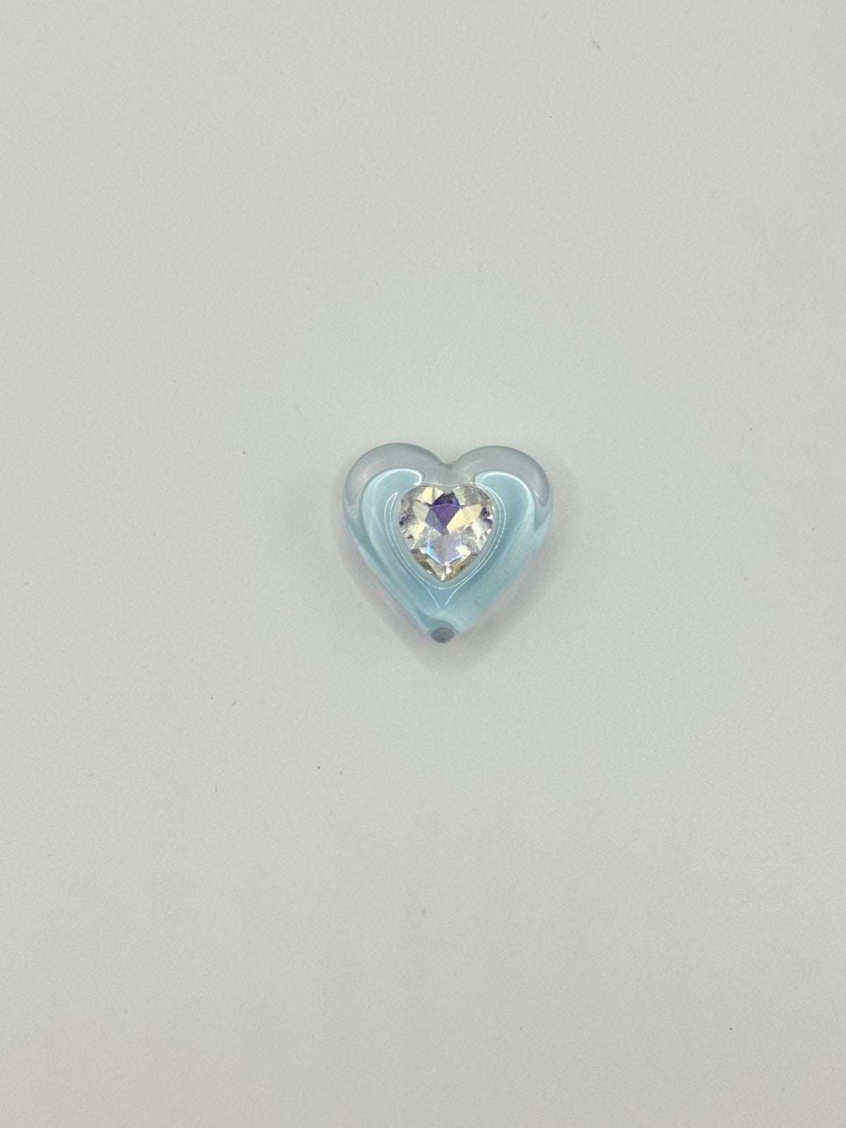 Blue heart removable decorative charm, sold individually.