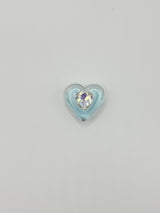 Blue heart removable decorative charm, sold individually.