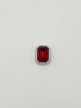 Red rectangle removable decorative charm, sold individually.