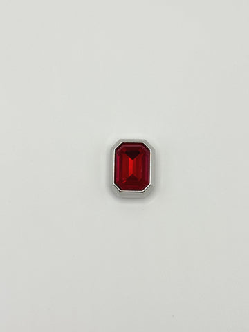 Red rectangle removable decorative charm, sold individually.