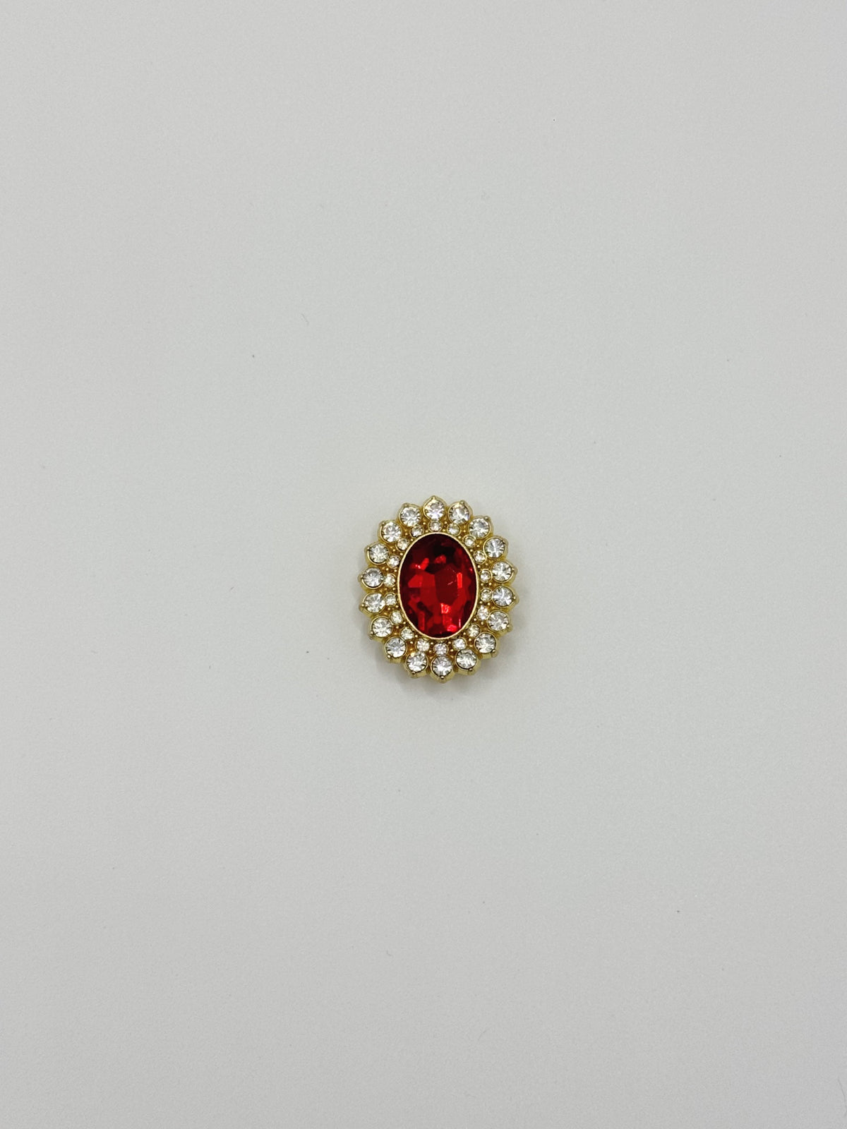 Red oval removable decorative charm, sold individually.