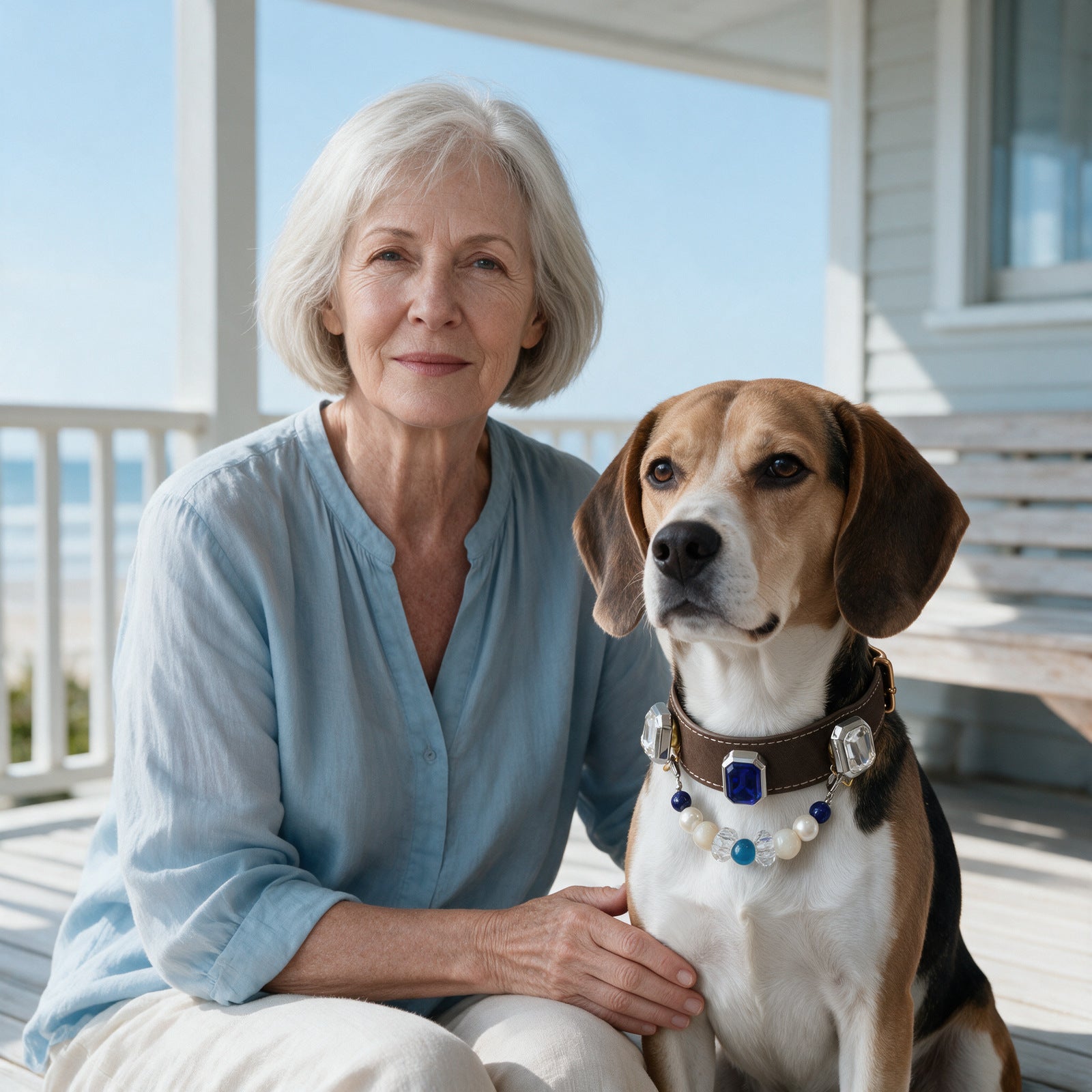 Owner and dog sharing a quiet moment